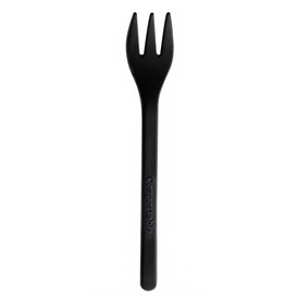 Minitenedor Plastico Degustacion Negro 100 mm (50 Uds)