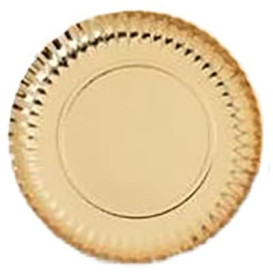 Plato de Carton Redondo Dorado 380 mm (250 Uds)