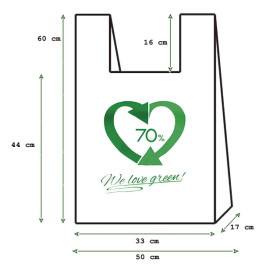 Bolsa Plástico Camiseta 70% Reciclado 50x60cm G200 (100 Uds)
