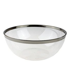Bol Plástico Extra Rigido Transp. Ribete Plata 3500ml (4 Uds)