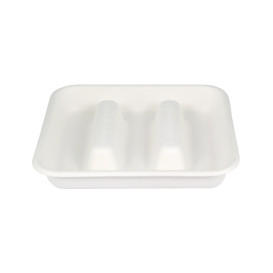 Envase para Tacos de Caña de Azúcar Blanco 18,5x18,5cm (50 Uds)