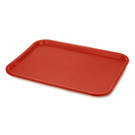 Bandeja de Plastico Fast Food Roja 35,5x45,3cm (1 Ud)