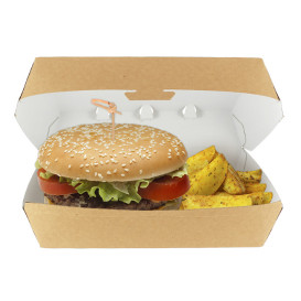 Caja Kraft para Hamburguesa Gigante 23x17,5x8 cm (25 Uds)