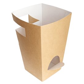 Caja Cartón Para Churros con Chocolate Kraft 78x78x179mm (25 Uds)