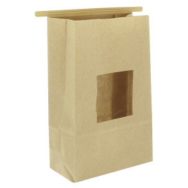 Bolsa SOS Kraft con Cierre y Ventana 15+7x23cm (50 Uds)