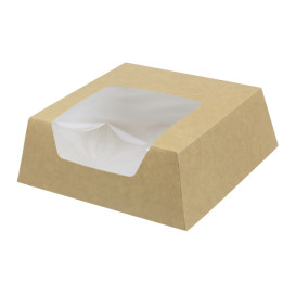 Caja de Cartón Kraft con Ventana 140x140x50mm (25 Uds)