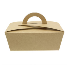 Caja "Doggy Bag" Kraft con Asa 12x9x5cm 750ml (25 Uds)