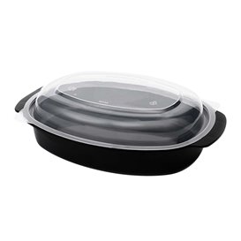 Envase Oval PP Negro 950ml 15,4x22,6cm (50 Uds)