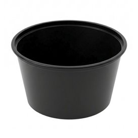 Tarrina de Plástico PP Negra con Tapa 470ml (50 Uds)