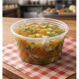 Tarrina de Plástico PP Transparente con Tapa 470ml (50 Uds)