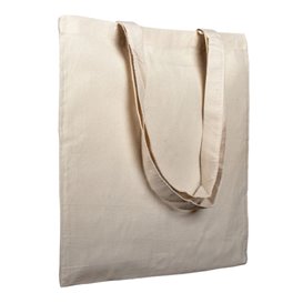 Bolsa Algodón Asa Larga Beige 38x42cm (25 Uds)