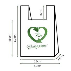 Bolsa Plástico Camiseta Reutilizable 40x60cm 50µm (100 Uds)