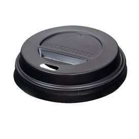 Tapa Travel con Agujero PS para Vaso Cartón Negra Ø6,2cm (100 Uds)