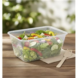 Envase Rectangular Plástico PP Transparente 1.000ml 17,4x11,5x8cm (25 Uds)