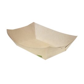 Barqueta Cartón de Bambú Kraft 350ml 16,5x12x4,4cm (125 Uds)
