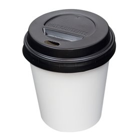 Tapa Travel con Agujero PS para Vaso Cartón Negra Ø6,2cm (100 Uds)