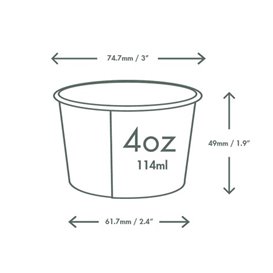 Tarrina de Cartón para Helado 6Oz/170ml (50 Uds)
