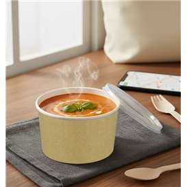 Tarrina de Cartón Kraft con Tapa PP 16 Oz/473ml (25 Uds)