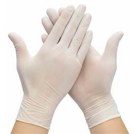 Guantes de Látex con Talco Blanco Talla M AQL 1.5 (100 Uds)