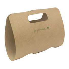 Portavasos con Asa Papel Kraft 23,9x18cm Ø8,0cm (50 Uds)