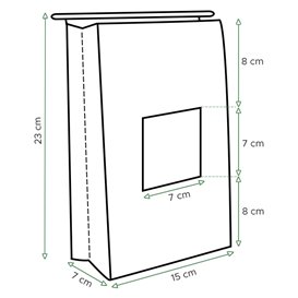 Bolsa SOS Blanca con Cierre y Ventana 15+7x23cm (50 Uds)