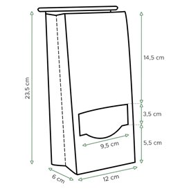 Bolsa SOS Blanca con Cierre y Ventana 12+6x23,5cm (50 Uds)