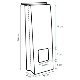 Bolsa SOS Blanca con Cierre y Ventana 9+6x26cm (50 Uds)