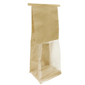 Bolsa Papel SOS y Ventana Expositora BOPP con Cierre 9+6x26cm (50 Uds)