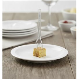 Minitenedor de Plástico Degustación Transparente 100 mm (50 Uds)