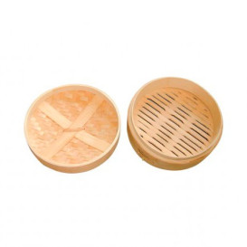 Tapa Dim Sun de Bambú Ø 20cm (80 Uds)
