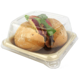 Tapa PET para Envase Caña de Azúcar 13x13cm (300 Uds)