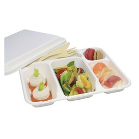 Bandeja Caña de Azucar 5C 300x240x40mm (50 Uds)