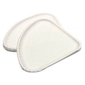 Plato de Cartón Blanco Triangular 1/4 30x21 (500 Uds)