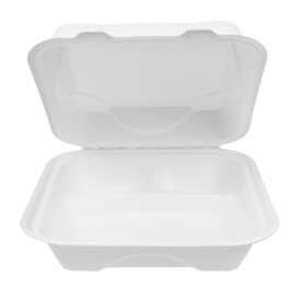 Envase MenuBox Caña Azúcar 3C Blanco 20x20x7,5cm (200 Uds)