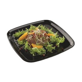 Bandeja Plastico Cuadrado Dura Negro 27x27 cm (25 Uds)