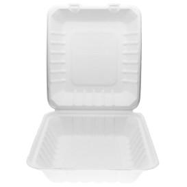 Envase MenuBox Caña Azúcar Blanco 20x20x7,5cm (200 Uds)
