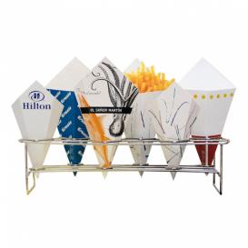 Cesta Presentación 6 Conos de  Acero 45x14x10,8cm (1 Ud)