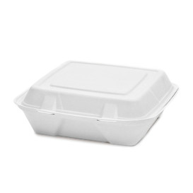 Envase MenuBox Caña Azúcar Blanco 24x23x7,7cm (200 Uds)