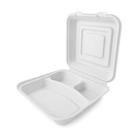 Envase MenuBox Caña Azúcar Blanco 3C 24x23x7,6cm (200 Uds)