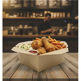 Caja Carton Americana Natural 21,7x21,7x6cm 2910ml (140 Uds)