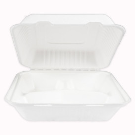 Envase Bisagra Caña de Azúcar + PLA 3C 23x23x7,5cm (50 Uds)