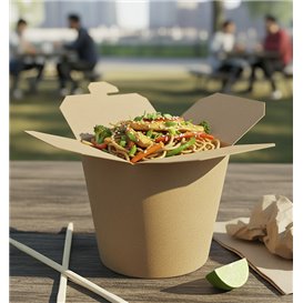 Envase Comida para Llevar 100% Bio Kraft 16Oz/480ml (50 Uds)