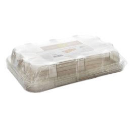 Bandeja Caña de Azúcar con tapa 46x30x11cm (25 Uds)