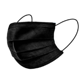 Mascarilla Triple Capa con Gomas Tipo IIR Negro (2000 Uds)