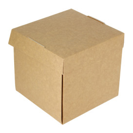 Caja Hamburguesa Gourmet Kraft 13x13x13cm (25 Uds)