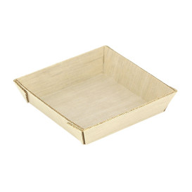 Mini Plato de Madera Cuadrado 6x6x1,5cm (200 Uds)