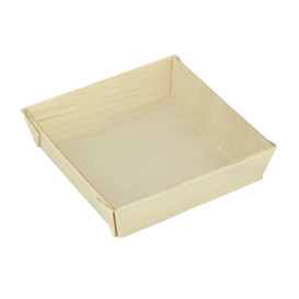 Mini Plato de Madera Cuadrado 7x7x1,5cm (200 Uds)