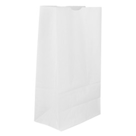 Bolsa de Papel Sin Asas Kraft Blanca 50g/m² 12+8x24cm (1.000 Uds)
