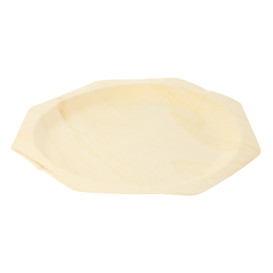 Plato de Madera Octogonal 260mm (200 Uds)