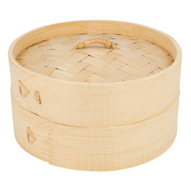Vaporera de Bambú con Tapa Ø15x8cm (100 Uds)